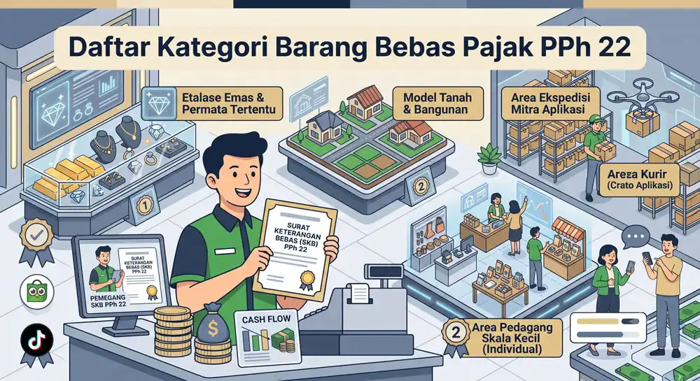 Daftar Kategori Barang Bebas Pajak PPh 22 di Tokopedia & TikTok Shop 2026
